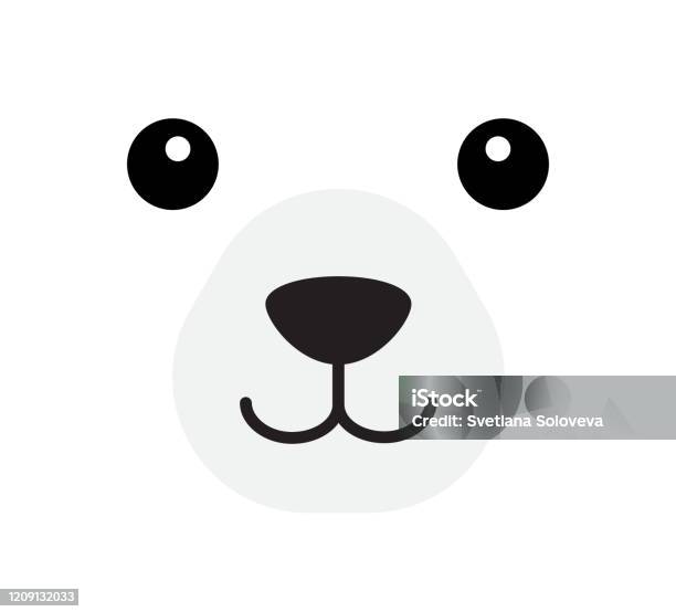 Visage Plat Dours Polaire De Dessin Animé Plat De Vecteur Vecteurs