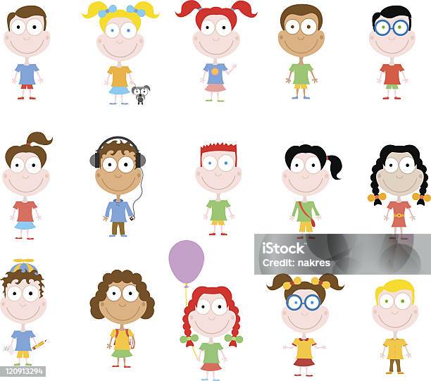 Heureux Enfants Series Vecteurs libres de droits et plus d'images vectorielles de Amitié - Amitié, Animaux de compagnie, Ballon de baudruche