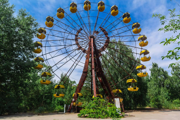 istock Attraction Ferris Wheel in ghost town Pripyat, Chernobyl Exclusion Zone 1209136752