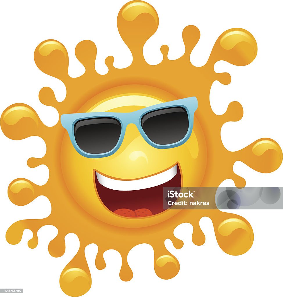 Desenhos vibrantes de sol - Vetor de Acessório ocular royalty-free