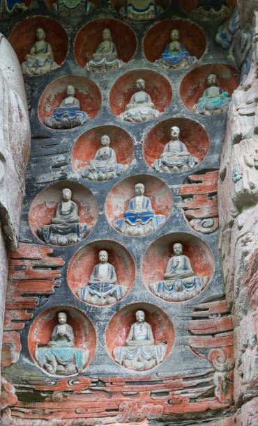 istock Buddha niches wall at Dazu Rock Carvings 1209138457