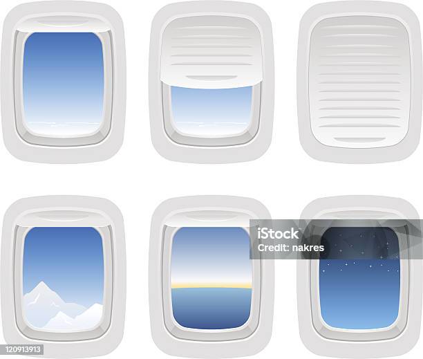 De Aeronaves Windows - Arte vetorial de stock e mais imagens de Aberto - Aberto, Admirar a Vista, Aviação Geral