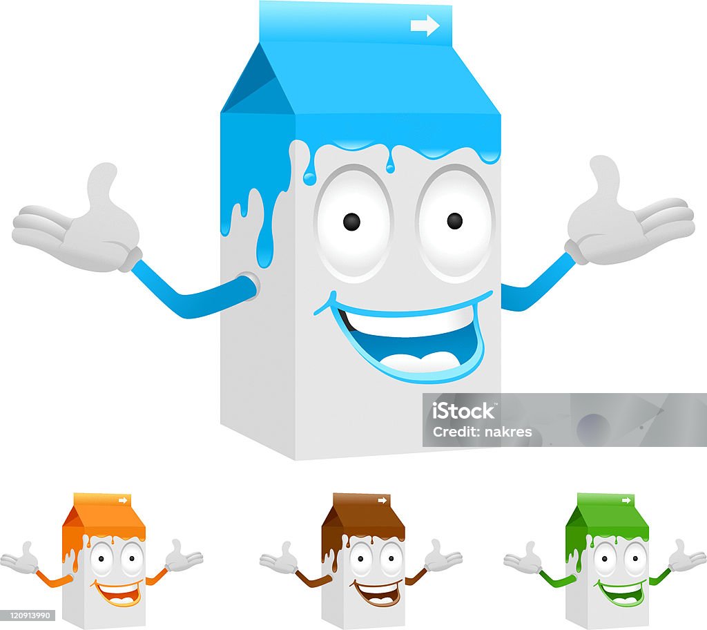 milk carton character illustration of cartoon milk carton character Blue stock vector