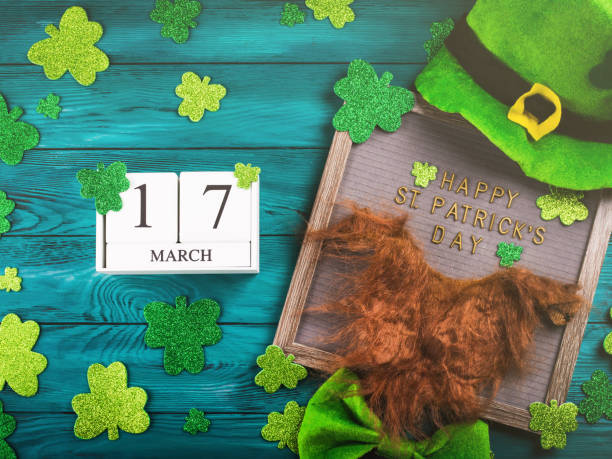 istock St Patrick Day date and greetings on letter board 1209141197