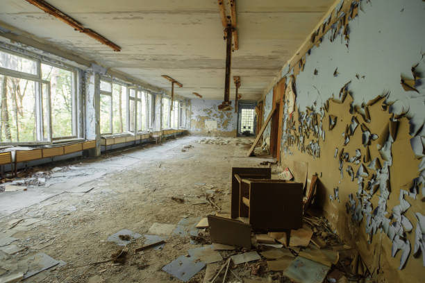 istock Abandoned school in ghost town Pripyat Chornobyl Zone 1209141319