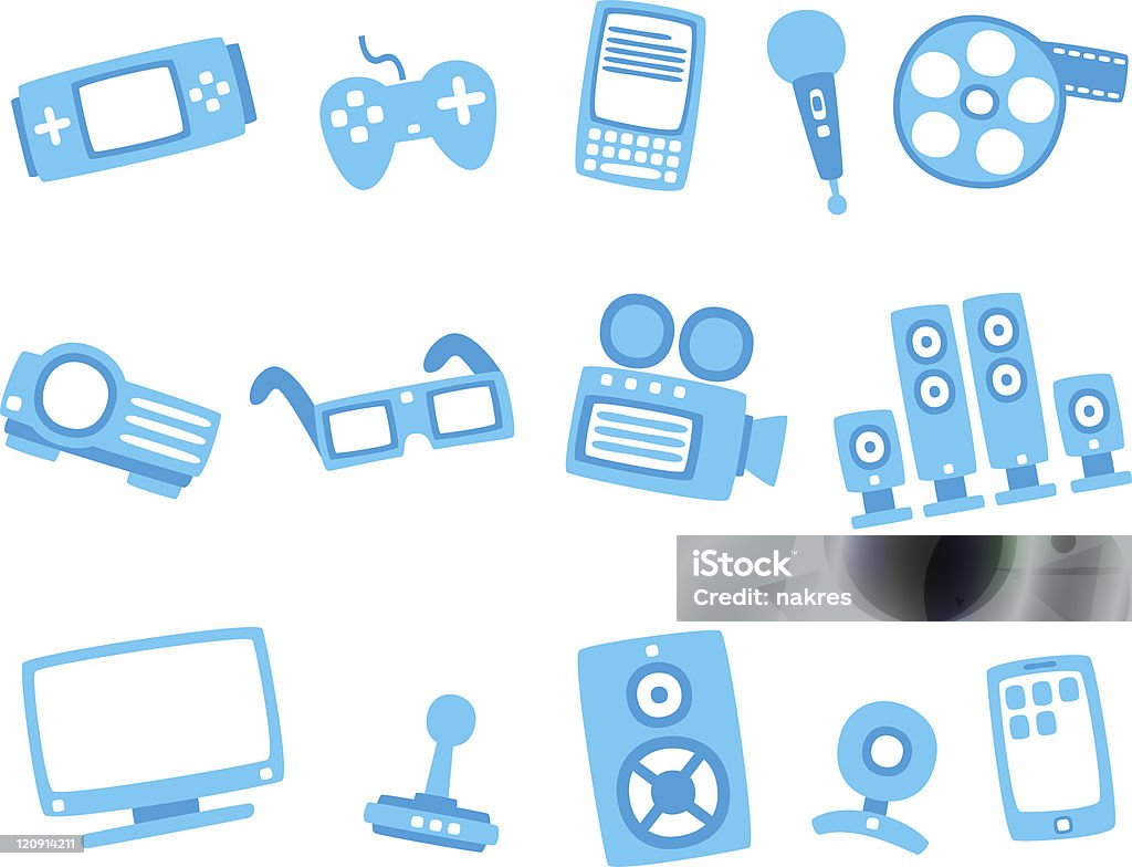 Технология синий значок серии 2 - Векторная графика Brand Name Video Game роялти-фри