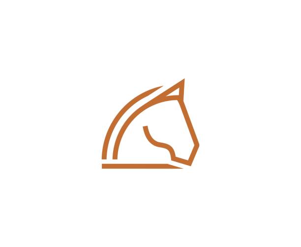 illustrazioni stock, clip art, cartoni animati e icone di tendenza di logo del cavallo - tame
