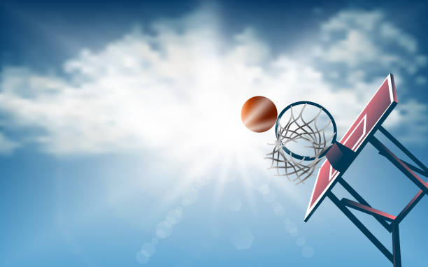 Web outdoor basketball court back board basketball stock illustrations