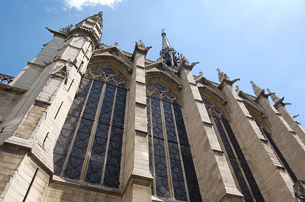 Looking Up Sainte-Chapelle, Paris sainte chapelle stock pictures, royalty-free photos & images