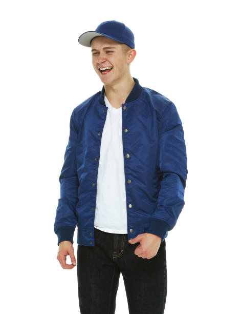 istock Caucasian boys in front of white background wearing jacket 1209149876