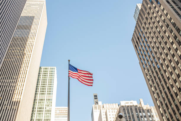 istock American flag in the city 1209151382