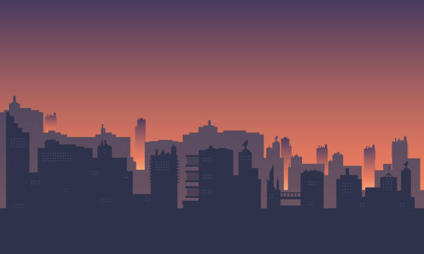 istock City silhouette with the atmosphere at dusk. 1209152345