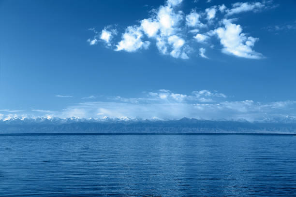 Blue mountain lake. stock photo