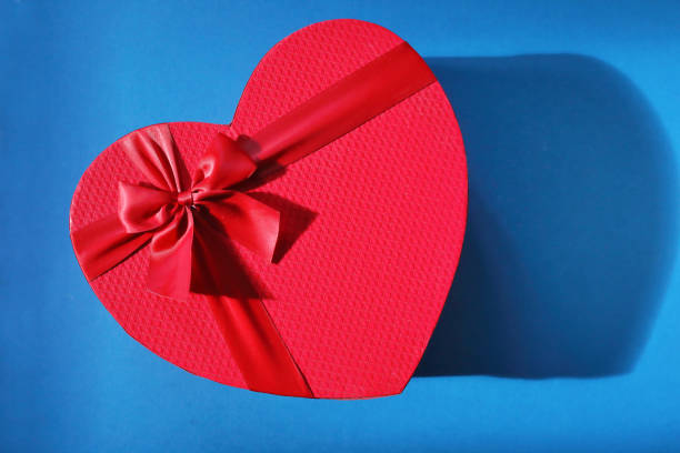 heart-shaped gift box . stock photo