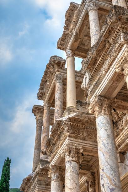 Library of Celsus in antique Ephesus, Turkey Ephesus Library of Celsus in antique city on a sunny summer day celsus library photos stock pictures, royalty-free photos & images