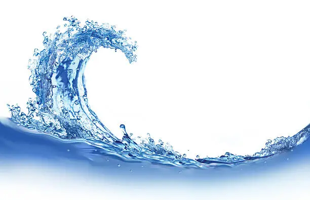 Illustration of Cool water wave on white background