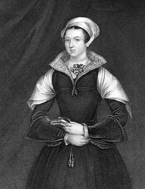 Lady Jane Grey Lady Jane Grey (1536/1537-1554) on engraving from 1838. Also known as The Nine Days Queen, she was an English noblewoman who occupied the English throne during 10 July-19 July of 1553 and was executed for high treason. Engraved by H.T.Ryall and published by J.Tallis & Co. lady jane grey stock illustrations