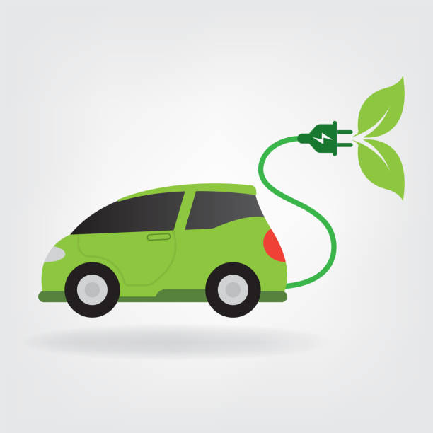 elektromobil - hybridní pohon auto na alternativní palivo stock ilustrace