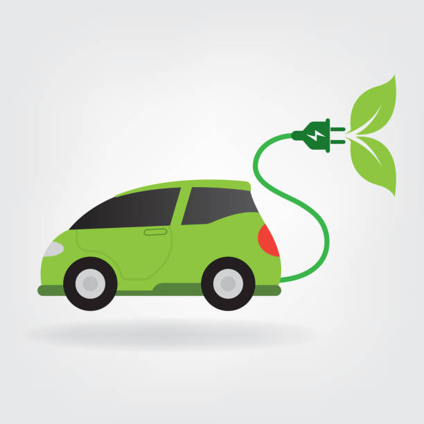 ilustraciones, imágenes clip art, dibujos animados e iconos de stock de coche eléctrico - green car