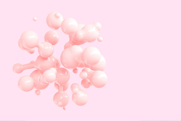istock Abstract three-dimensional background of many flying droplets of viscous liquid. 3D illustration, 3D render. Stock illustration 1209182122