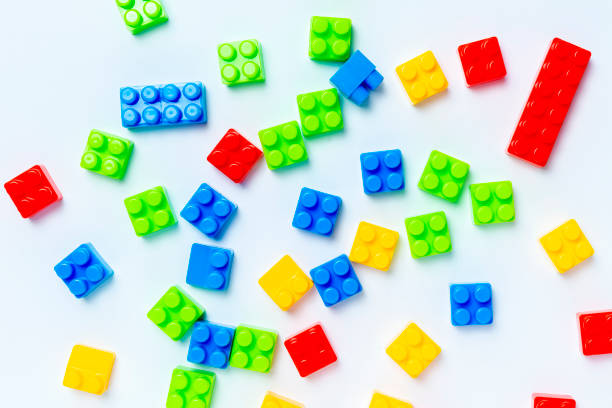 istock Colorful Toy Plastic Building Blocks. Top View 1209187515
