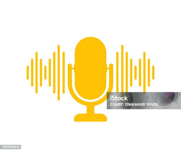 Podcast Badge Icona Timbro Logo Illustrazione Vettoriale Di Repertorio - Immagini vettoriali stock e altre immagini di Podcasting