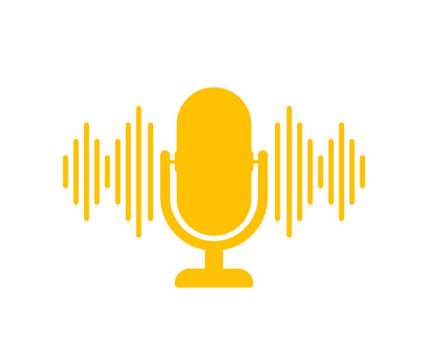 podcast. plakietka, ikona, pieczęć, logo. wektor ilustracja stockowa. - digitally generated image audio stock illustrations