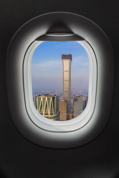 istock Beijing China in airplane window 1209199084