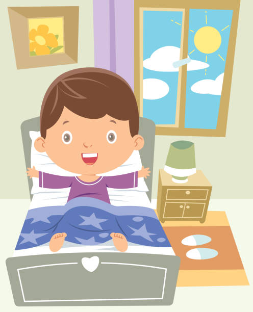 Boy Waking Stock Illustration - Download Image Now - Waking up, Cartoon,  Childhood - iStock