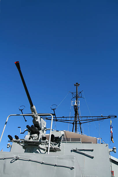 Frigate Battleship The HMAS Diamantina, last surviving 'River' Class Frigate built for WW2. Anti-Submarine Frigate. australian navy stock pictures, royalty-free photos & images