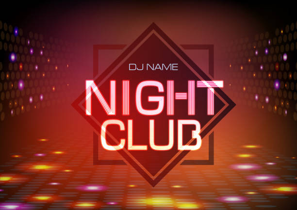 istock Disco abstract background. Neon sign Night club poster. 1209204025