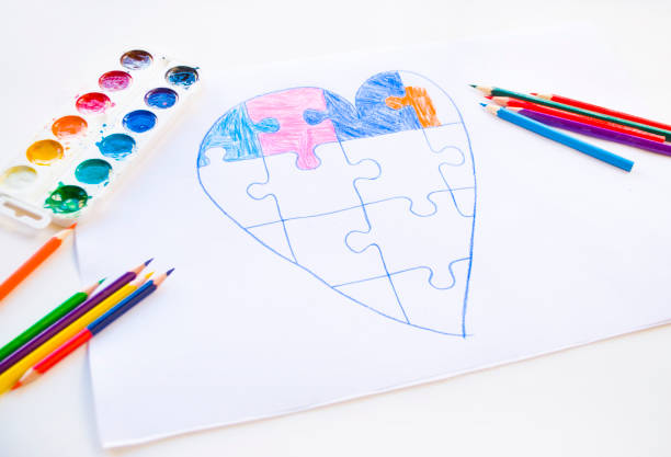 istock Colorful drawn heart on white background. 1209205440