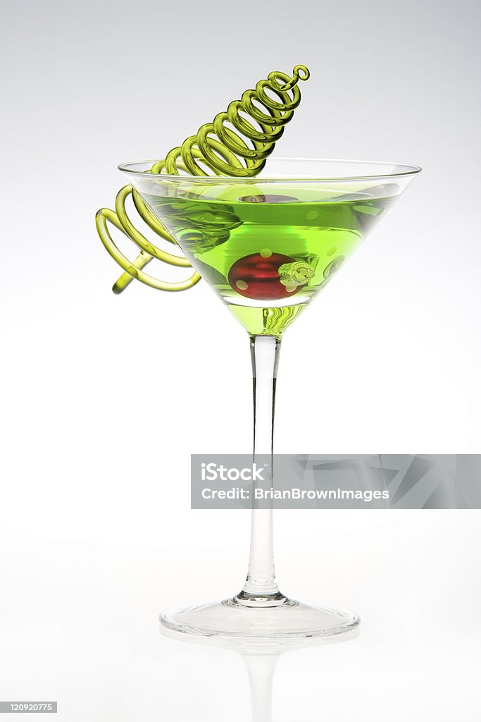Holiday verde martini de manzana - Foto de stock de Verde - Color libre de derechos