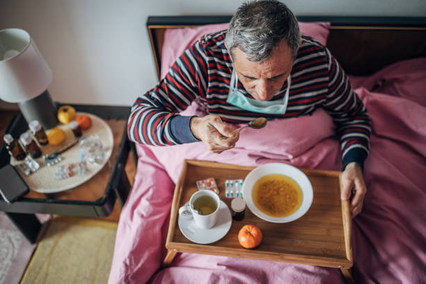 the patient eats into the bedroom bed