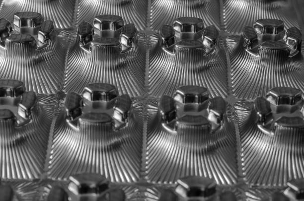 istock Abstract silver background of geometric volumetric shapes. 1209209597
