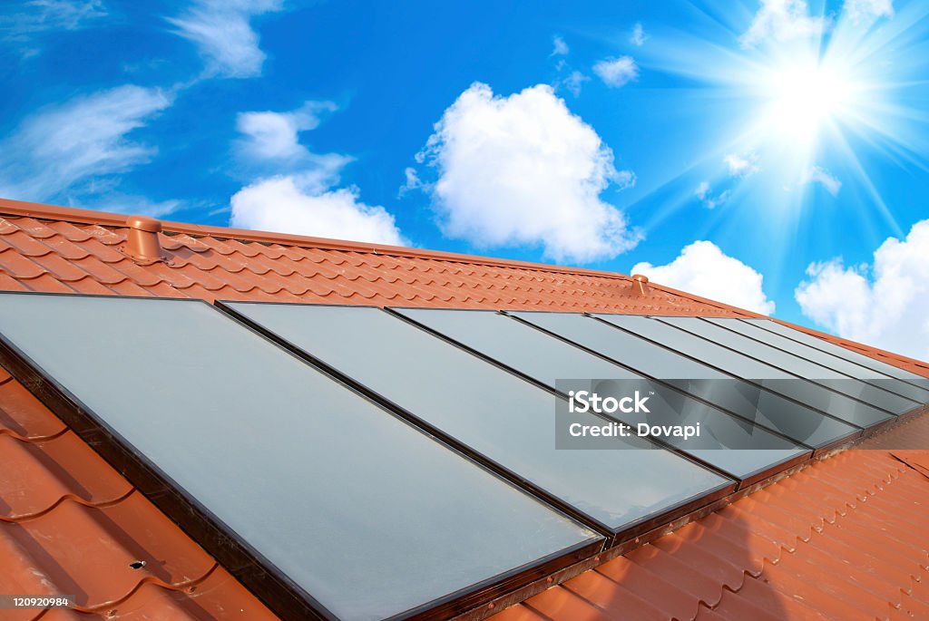 Sistema Solar no telhado - Royalty-free Coleção Foto de stock