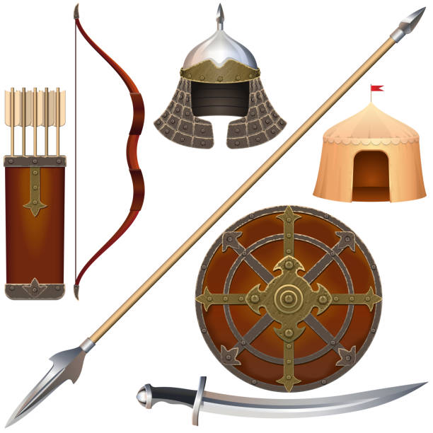 ベクトル遊牧民騎士アーマーアイコンセット4 - tatar点のイラスト素材／クリップアート素材／マンガ素材／アイコン素材