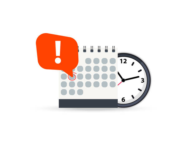 Calendar and clock icon. Calendar date deadline notification. Appointment, schedule, important date. Time and date. Deadline on a calendar, event notification. Event reminder scheduled on agenda Calendar and clock icon. Calendar date deadline notification. Appointment, schedule, important date. Time and date. Deadline on a calendar, event notification. Event reminder scheduled on agenda information sign stock illustrations