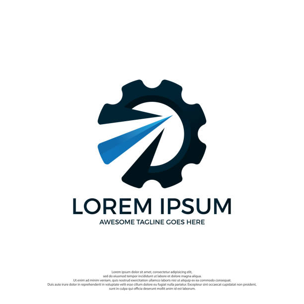 ilustraciones, imágenes clip art, dibujos animados e iconos de stock de plantilla de ilustración del icono de engranaje abstracto. - herramientas de fabricación