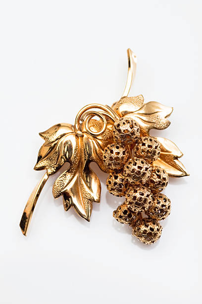 vintage broche - brooch gold jewelry old fashioned imagens e fotografias de stock