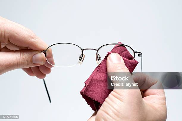 Cleaning Eyeglasses Stock Photo - Download Image Now - Cleaning, Color Image, Cut Out