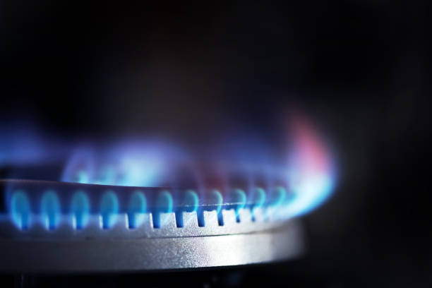 istock Flames of gas stove 1209217405