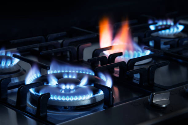 istock Flames of gas stove 1209218351