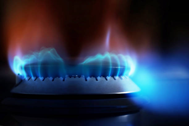 istock Flames of gas stove 1209218703