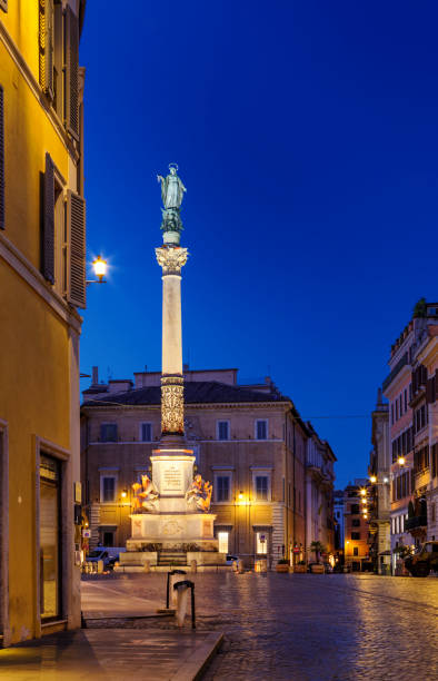 Piazza di Spagna and Column of Immacolata, Rome, Italy