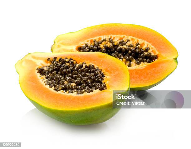 Papaya Stock Photo - Download Image Now - Color Image, Cross Section, Cut Out