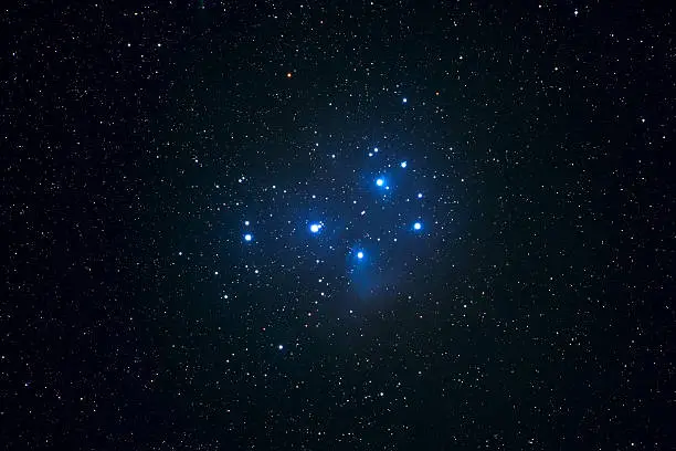 open cluster pleiades in taurus constellation (m45)