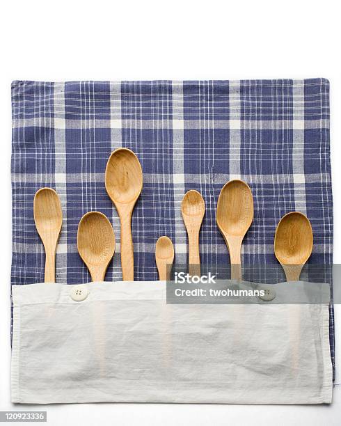 Wooden Spoons Stock Photo - Download Image Now - Blue, Checked Pattern, Color Image