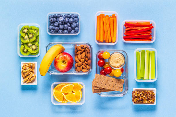 istock Healthy snack on a pastel background 1209233627