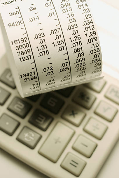 istock Strip of Financial Page on Calculator 120923715